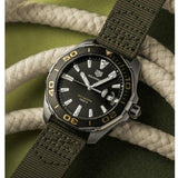 Tag Heuer Aquaracer Black Dial Khakhi Green NATO Strap Watch for Men - WAY101E.FC8222