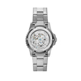 Buy Shop Fossil FB-01 Automatic Skeleton Black Dial Silver Steel Strap Watch for Men - ME3190 USA Online