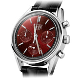 Buy Shop Tag Heuer Carrera Automatic Chronograph Red Dial Black Leather Strap Watch for Men - CBK221G.FC6479 USA Online