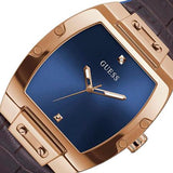 Buy Shop Guess Phoenix Blue Dial Brown Leather Strap Watch for Men - GW0386G2 USA Online