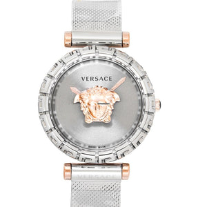 Buy Shop Versace Palazzo Empire Silver Dial Silver Mesh Bracelet Watch for Women - VEDV00419 USA Online
