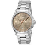 Buy Shop Gucci G Timeless Quartz Brown Dial Silver Steel Strap Watch for Men - YA126317 USA Online