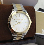 Buy Shop Michael Kors Runway Slim Silver Dial Two Tone Stainless Steel Strap Watch for Women - MK3198 USA Online
