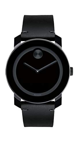 Buy Shop Movado Bold Black Dial Black Leather Strap Watch For Men - 3600306 USA Online