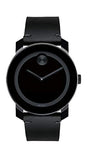 Buy Shop Movado Bold Black Dial Black Leather Strap Watch For Men - 3600306 USA Online