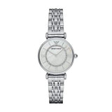 Buy Shop Emporio Armani Gianni T-Bar Mother of Pearl Dial Silver Stainless Steel Watch For Women - AR1908 USA Online