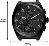 Buy Shop Fossil Everett Chronograph Black Dial Black Steel Strap Watch for Men - FS5797 USA Online