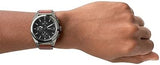 Buy Shop Fossil Everett Chronograph Grey Dial Brown Leather Strap Watch for Men - FS5799 USA Online