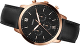 Buy Shop Fossil Neutra Chronograph Black Dial Black Leather Strap Watch for Men - FS5381 USA Online