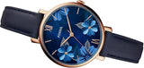 Buy Shop Fossil Jacqueline Blue Dial Blue Leather Strap Watch for Women - ES4673 USA Online