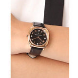 Buy Shop Marc Jacobs Mandy Black Dial Black Leather Strap Watch for Women - MJ1565 USA Online
