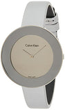 Calvin Klein Chic Silver Dial White Leather Strap Watch for Women - K7N23UP8