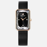 Buy Shop Swarovski Uptown Black Dial Black Leather Strap Watch for Women - 5547710 USA Online
