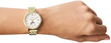 Buy Shop Fossil Jacqueline Moonphase Mother of Pearl Dial Gold Steel Strap Watch for Women - ES5167 USA Online