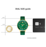 Buy Shop Swarovski Octea Nova Crystals Green Dial Green Leather Strap Watch for Women - 5650005 USA Online
