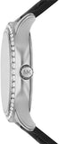 Buy Shop Michael Kors Sage Three-Hand Mother of Pearl White Dial Black Leather Strap Watch for Women - MK4821 USA Online