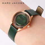 Buy Shop Marc Jacobs Tether Transparent Green Dial Green Leather Strap Watch for Women - MBM1378 USA Online