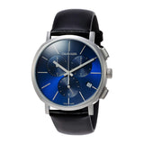 Buy Shop Calvin Klein Chronograph Blue Dial Black Leather Strap Watch for Men - K8Q371CN USA Online