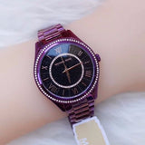 Buy Shop Michael Kors Lauryn Black Dial Purple Steel Strap Watch for Women - MK3724 USA Online