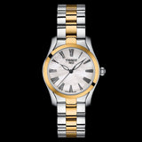 Buy Shop Tissot T Wave Quartz Mother of Pearl Dial Two Tone Steel Strap Watch for Women - T112.210.22.113.00 USA Online