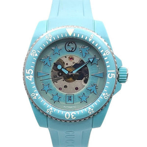 Buy Shop Gucci Dive Automatic Green Dial Green Rubber Strap Unisex Watch - YA136344 USA Online