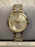 Buy Shop Michael Kors Portia Three-Hand Crystals Gold Dial Gold Steel Strap Watch for Women - MK4602 USA Online
