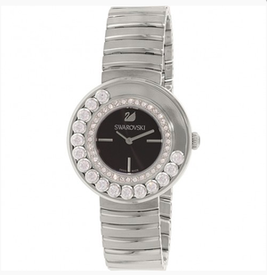 Buy Shop Swarovski Lovely Crystal Black Dial Silver Steel Strap Watch for Women - 1160305 USA Online