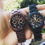 Buy Shop Fossil Perfect Boyfriend Multifunction Maroon Dial Maroon Steel Strap Watch for Women - ES4110 USA Online