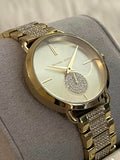 Buy Shop Michael Kors Portia Three-Hand Crystals Gold Dial Gold Steel Strap Watch for Women - MK4602 USA Online