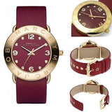 Buy Shop Marc Jacobs Amy Red Dial Burgundy Leather Strap Watch for Women - MBM1152 USA Online