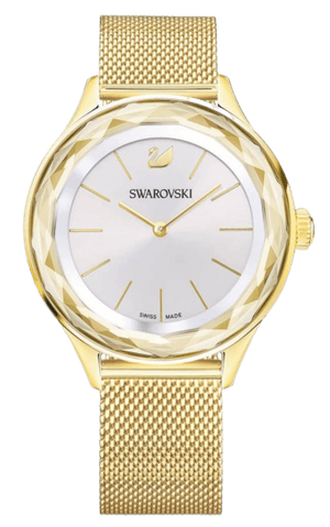 Buy Shop Swarovski Octea Nova Silver Dial Gold Mesh Bracelet Watch for Women - 5430417 USA Online