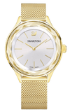 Buy Shop Swarovski Octea Nova Silver Dial Gold Mesh Bracelet Watch for Women - 5430417 USA Online