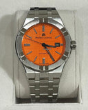 Maurice Lacroix Aikon Limited Edition Automatic Date Orange Dial Silver Steel Strap Watch For Men - AI6008-SS00F-530-1