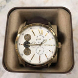 Buy Shop Fossil Flynn Twist Mechanical White Dial Brown Leather Strap Watch for Men - BQ2218 USA Online