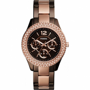 Buy Shop Fossil Stella Multifunction Brown Dial Two Tone Steel Strap Watch for Women - ES4079 USA Online