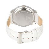 Buy Shop Guess Rosette Analog White Dial White Leather Strap Watch For Women - W75043L1 USA Online