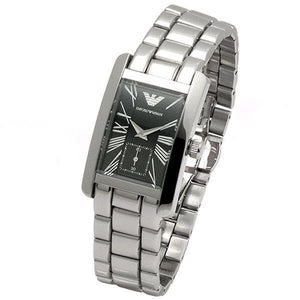 Buy Shop Emporio Armani Classic Black Dial Silver Stainless Steel Watch For Women - AR0157 USA Online