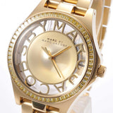 Buy Shop Marc Jacobs Henry Transparent Gold Dial Gold Steel Strap Watch for Women - MBM3338 USA Online