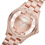 Buy Shop Marc Jacobs Henry Transparent Rose Gold Dial Rose Gold Steel Strap Watch for Women - MBM3339 USA Online