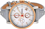 Buy Shop Fossil Original Boyfriend White Dial Light Blue Leather Strap Watch for Women - ES4045 USA Online