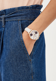 Buy Shop Fossil Jacqueline Mother of Pearl Dial Grey Leather Strap Watch for Women - ES4672 USA Online