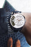 Buy Shop Fossil Townsman Twist Multifunction White Dial Black Leather Strap Watch for Men - ME1164 USA Online