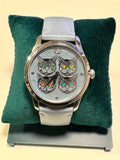 Buy Shop Gucci G Timeless Quartz Mother of Pearl Dial Blue Leather Strap Watch For Women - YA1264124 USA Online
