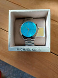 Buy Shop Michael Kors Runway Blue Dial Silver Steel Strap Watch for Women - MK3292 USA Online