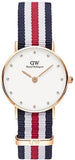 Buy Shop Daniel Wellington Classic Petite Silver Dial Three Tone Nylon Strap Watch for Women - DW00100255 USA Online