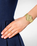 Buy Shop Guess Madison Diamonds Gold Dial Gold Steel Strap Watch for Women - W0637L2 USA Online