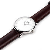 Buy Shop Daniel Wellington Classy Bristol White Dial Brown Leather Strap Watch For Women - DW00100070 USA Online