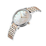 Buy Shop Emporio Armani Gianni T Bar Mother of Pearl Dial Two Tone Steel Strap Watch For Women - AR2508 USA Online