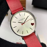 Buy Shop Coach Perry Silver Dial Red Leather Strap Watch for Women - 14503515 USA Online