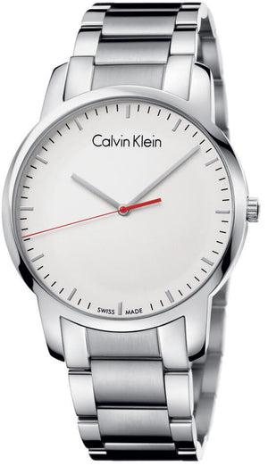 Buy Shop Calvin Klein City Quartz White Dial Silver Steel Strap Watch for Men - K2G2G1Z6 USA Online